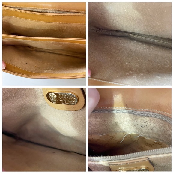 Gucci beige Guccissima monogram canvas and leather shoulder bag vintage - Picture 9 of 11
